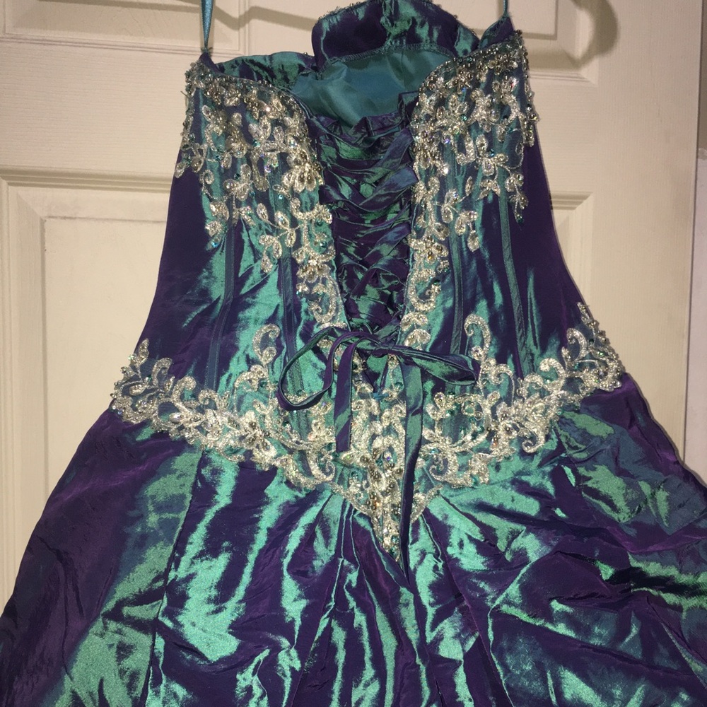 15 women dress quinceañera vestido 10 color teal